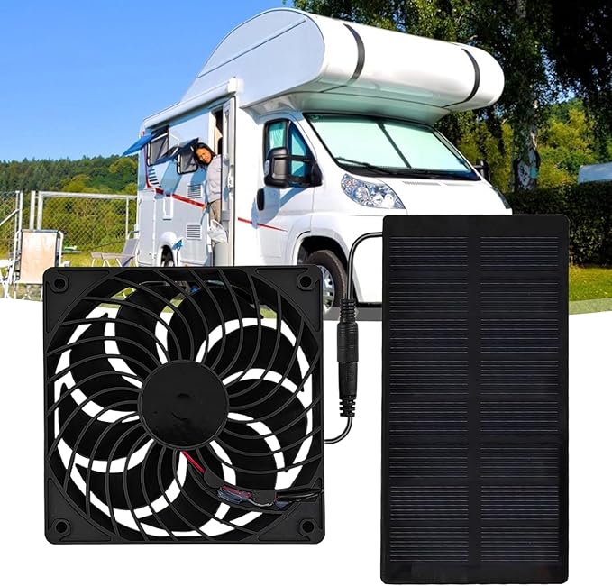 Solar Exhaust Fan,0.8w 4v Energy-Saving Ventilation | Solar Greenhouse Fan Outdoor Gear - for Outdoor Camping Fishing Barbecue Tent Greenhouse Chicken Coop
