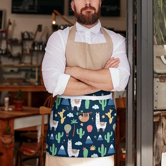 Server Waitress Waist Apron Cooking Kitchen Restaurant Aprons for Women Men