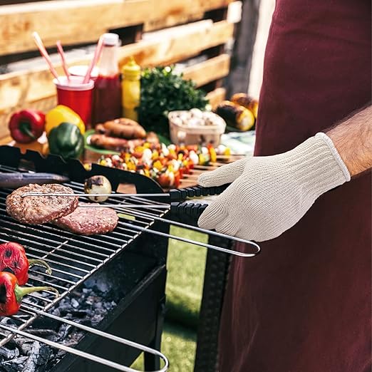 GSAFEME 12 Pairs Cotton Glove Liners for BBQ, Cooking, Grilling, Food Handling - Safety Work Gloves Hand Saver, Large