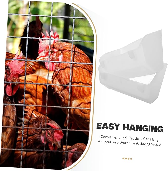 VICASKY 2pcs Hanging Chicken Feeders Poultry Troughs for Chickens and Pigeons Versatile Plastic Design for Farm Use Easy to Install Reduces Waste