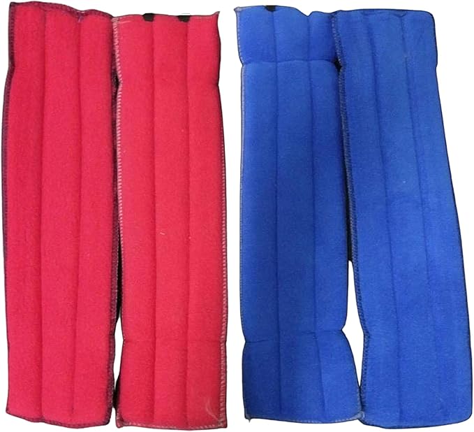 A.D.P. Rooster Booster Protection Fighting Rooster Gamefowl Protective Chicken Supplies Poultry Chickens Mitt Safety, Botas para GALLOS BREEDING, 2 Pairs Blue & Red Fabric Handmade Leg Protect Care