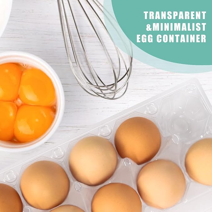 60 Packs 12 Count Clear Egg Cartons, 2 * 6 Grids Design, Perfect for Family, Farm, Markets, Display(Large)