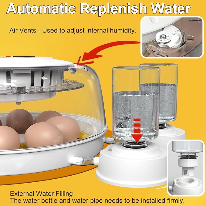 8 Egg Incubators for Hatching Eggs, Incubator for Chicken Eggs 360 Degree View, Automatic Egg Turner and Egg Candler, Farm Poultry Egg Incubators for Chicken Duck Goose Quails Eggs