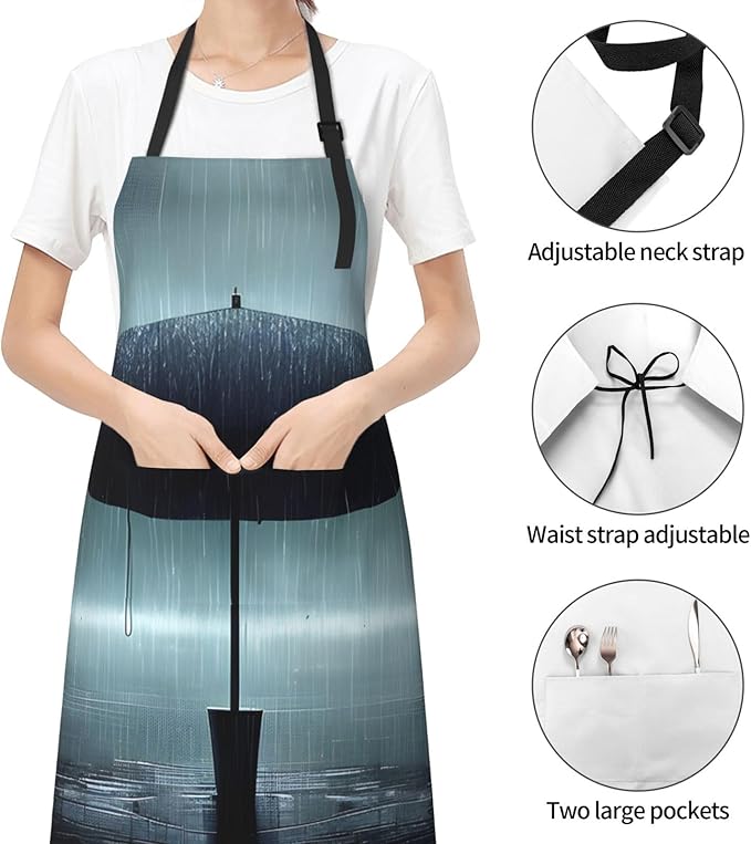 Multidimensional Space Heavy Duty Waterproof Apron with Pockets for AdultsResistant Grilling, Gardening, Painting