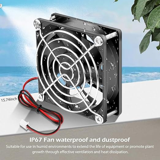 Wathai IP67 Waterproof 80mm x 25mm 12V Cooling DC Fan for RV Fridge Exhaust Ventilation Dual Ball High Speed DIY Cooler 12 v Fans 2 Pack