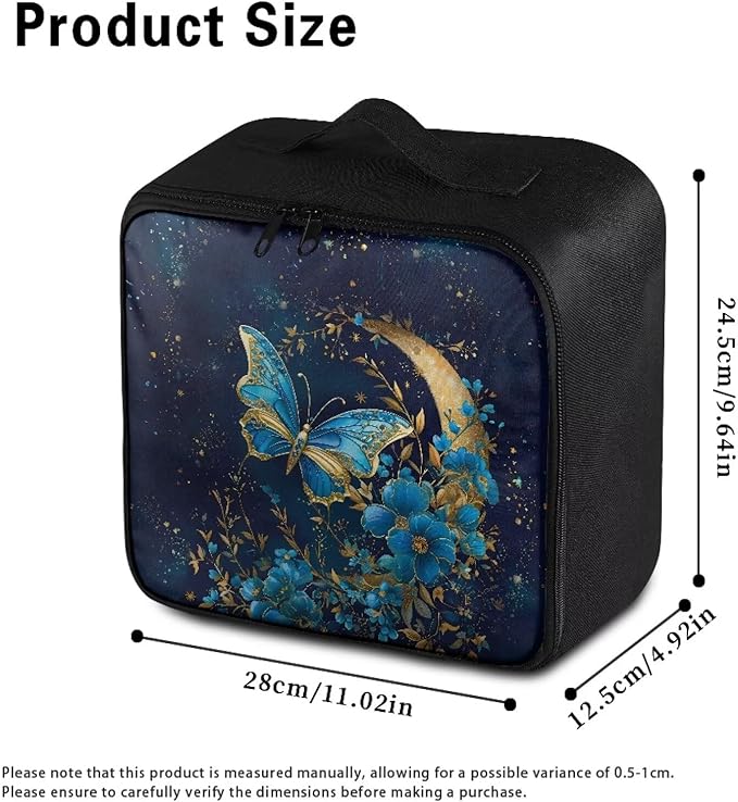 Rnyleeg Portable First Aid Kit College Medical Kit for Dorm Emergency Medical Trauma Bag Home Car Camping Hiking First Aid Bag Empty Floral Butterfly Moon Print