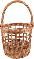 Rustic Wicker Basket: Egg Gathering Basket With Handle - Bread Storage Woven Bin - Rustic Farmhouse Design With Handles For Easy Carrying