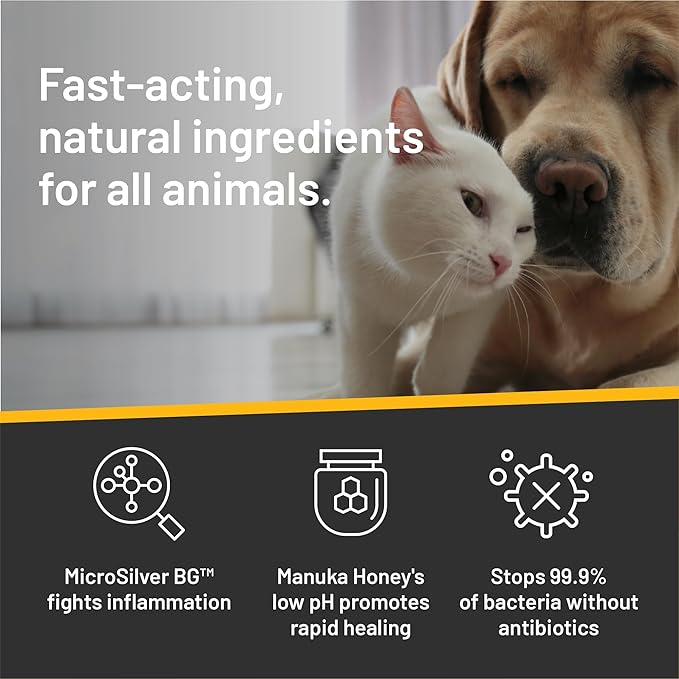 Absorbine Silver Honey Hot Spot & Wound Care Spray Gel for Dogs, Cats, Small Animals, 8oz Bottle