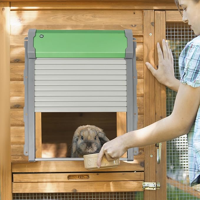 Automatic Chicken Coop Door Solar, Smart Anti-Pinch Aluminum Automatic Chicken Door with Timer& Light Sensor& Remote Control, Chicken Coop Accessories Automatic Door Opener for Home, Farm, Ranch