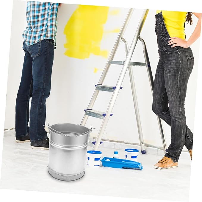 Portable Thick Iron Water Bucket Heavy Duty Handheld Watering Container for Home Garden and Farm Use Easy to to Handle Capacity