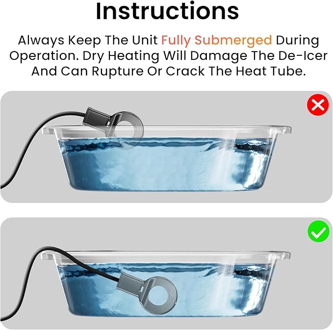 150W Submersible Cast Aluminum De-Icer – Thermostatic Chicken Water Heater for Livestock Tanks & Winter Bird Baths, Energy-Efficient Anti-Freeze Utility Heater, Black