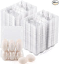 120 Pack Duck Egg Cartons Jumbo Egg Cartons Cheap Bulk with Sticker Labels Clear Empty Plastic Egg Containers Extra Large for Home Ranch Farm Commercial Market Display, 2×3 Grids