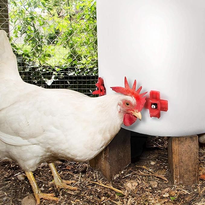 40 Pack Horizontal Chicken Nipples Waterer - Automatic Chicken Water Feeder, Easy Install Poultry Nipples Horizontal Side Mount Drinkers or Quail Duck