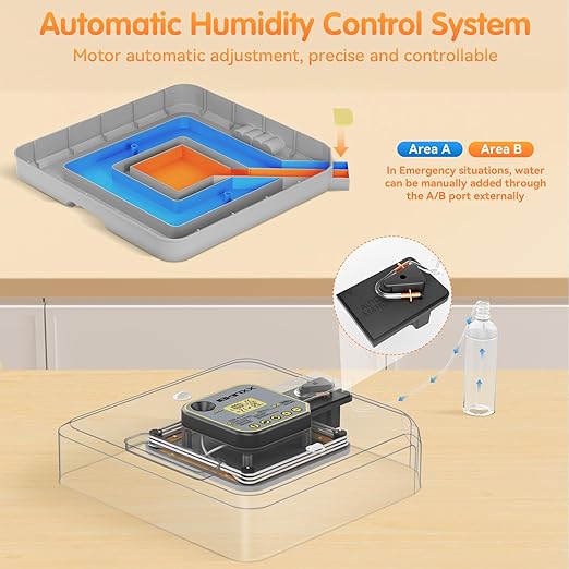 Incubator for Hatching Eggs-48 Egg Capacity, 2026 Newly Upraded Auto Egg Turner & Auto Precision Humidity Control System, 360° Clear Viewing for Chicken, Duck and Quail Eggs (Yellow)