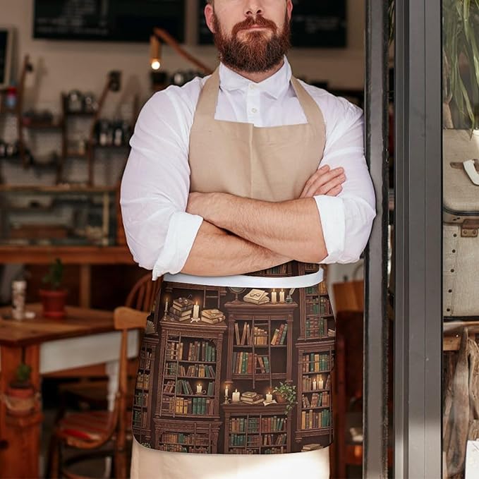 Server Apron with 3 Pockets Waist Waiter Waitress Half Apron Short Aprons