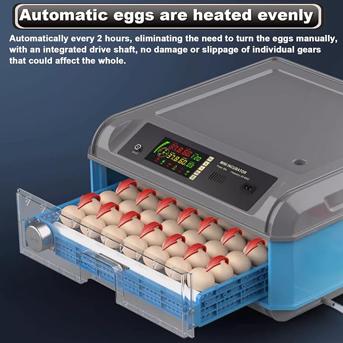 Egg Incubator, 192/256/500 Egg Incubator, Poultry Hatcher Machine with Automatic Egg Turning, Temperature & Humidity Control and LED Screen, General Purpose Incubator for Chickens Ducks Birds,500