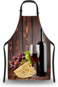 Garden Apron for Men Red Wine with Cheese Vintage Aprons for Women for Kitchen Cooking Restaurant BBQ Painting Crafting Gardening 27” (W) x 31” (H), Waterproof Apron