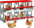 Chicken Nesting Box for Laying Eggs,8 Hole Roll Away Nesting Boxes,Chicken Laying Boxes with Large Vented Holes,Wall-Mountable Chicken Coop Nesting Boxes,Metal Laying Boxes for Hens,Ducks(Red)