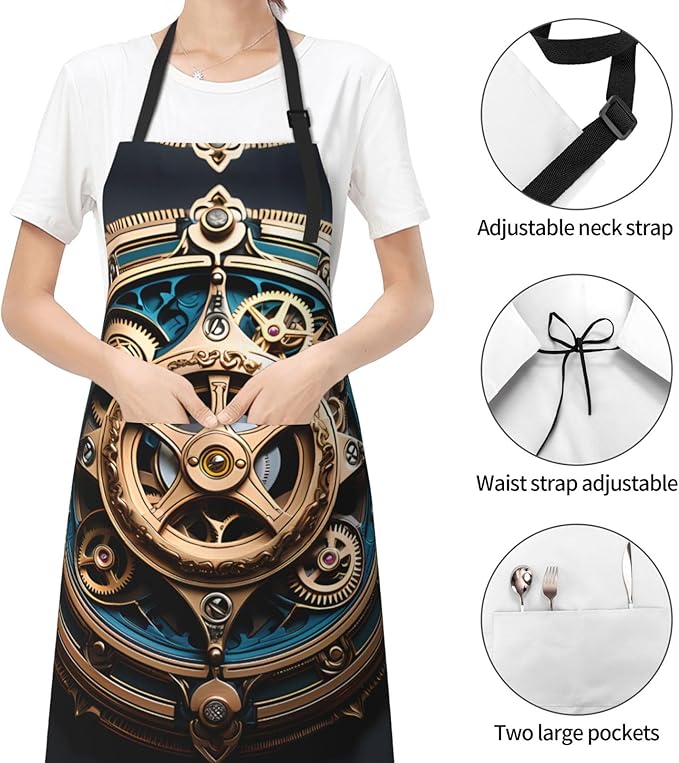 Dogs and Roses Heavy Duty Waterproof Apron with Pockets for AdultsResistant Grilling, Gardening, Painting
