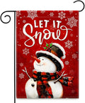 Christmas Welcome Flag - Snowman Let It Snow Winter Flags 12x18 - Outdoor Garden, Porch, Home Décor - Red Color Merry Xmas Yard Decoration