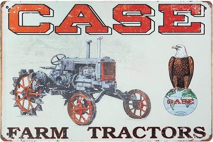 ERLOOD Farm Tractors Metal Tin Sign, Vintage Plaque Poster Home Wall Decor 12 x 8 Inches