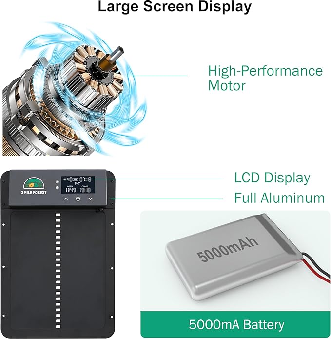 Automatic Chicken Coop Door,Multi-Modes for Chicken Door,Auto Chicken Coop Door with Anti-Pinch Feature,Automatic Coop Door with LCD Display,Run Chicken Automatic Door with Timer & Light Sensor