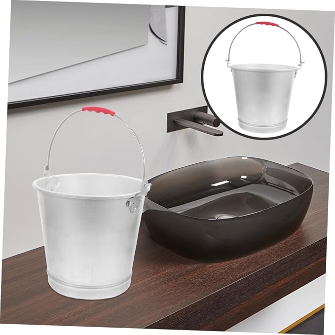 ABOOFAN Portable Aluminum Water Bucket Heavy-Duty Container for Farm Beach and Outdoor Use Capacity Multipurpose Design