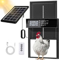 Solar Chicken Coop Door, Automatic Chicken Door Solar Powered & USB Charging, Auto Chicken Door 4 Modes with Timer & Light Sensor, Anti-pinch & Alert, Remote, LED Screen, Aluminum Waterproof Coop Door