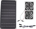Solar Panel Fans Kit, 100W 12V Solar Powered Dual Fan Waterproof Ventilator Exhaust Fan Low Noise, Outdoor Ventilation Fan for Greenhouses, Chicken Coops, Sheds, Pet Houses, Window Exhaust