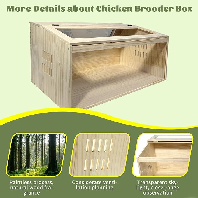 19-Piece Large Chicken Brooder Box 32", All-in-One Kit, Brooder Box with Heat Lamps, Pee Pads, Thermometer, Cleaning Tools, Brooder for Chicks, Quail, Hamsters, Up to 35 Chicks Capacity, Pattern B
