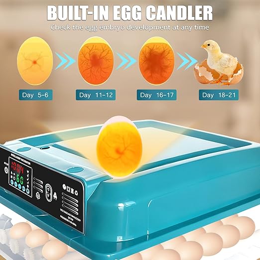Incubators for Hatching Eggs,36 Egg Incubator,Automatic Egg Turning,Temperature & Humidity Control,Abnormality Monitoring,Egg Candle,Professional Incubator for Chicken,Duck,Geese,Quail