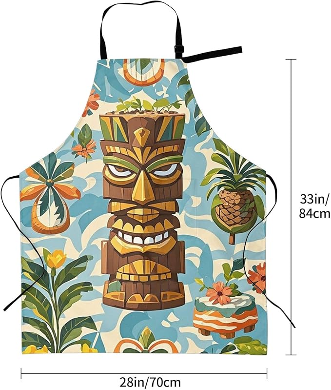 Waterproof Apron Adjustable Bib for Women Men Vintage Nautical White Ship Cooking Aprons Chef Bibs with 2 Pocket