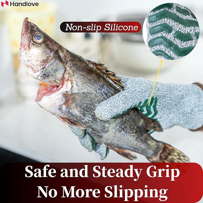 HandLove Cut Resistant Gloves, 100% Food Contact Safe, CE Level 5 Premium Protective Cutting Gloves
