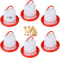 6pcs Chicken Feeder and Waterer Set, Chicken Water Dispenser, Baby Chick Waterer, Hanging Chickens Feeder, 1.5L Poultry Waterer Kit, No Spill Design for Baby Chicks, Ducklings