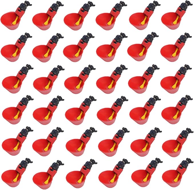 DoubleWood 36Pack Fully Automatic Poultry Drinking Machine Chicken Drinking Cup, Chicken Drinking Watering Cups/Poultry Drinking Machine (36)