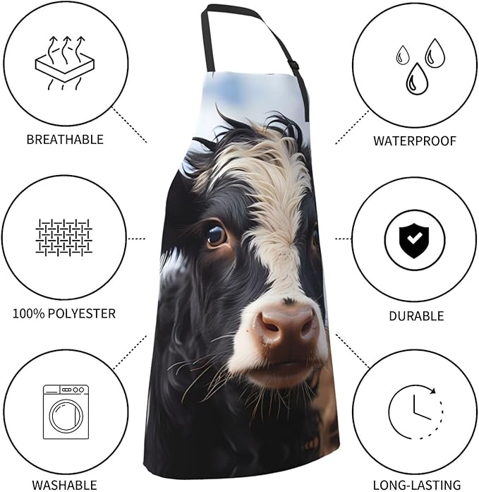 Dogs and Roses Heavy Duty Waterproof Apron with Pockets for AdultsResistant Grilling, Gardening, Painting