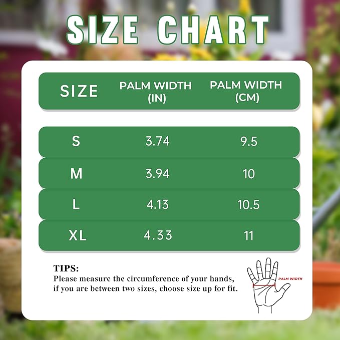 HANDLANDY Women Gardening Gloves, Scratch Resistant Breathable Ladies Rose Pruning Long Gauntlet Floral Print Garden Yard Gloves, Gift for Gardeners (Grass Green, S)