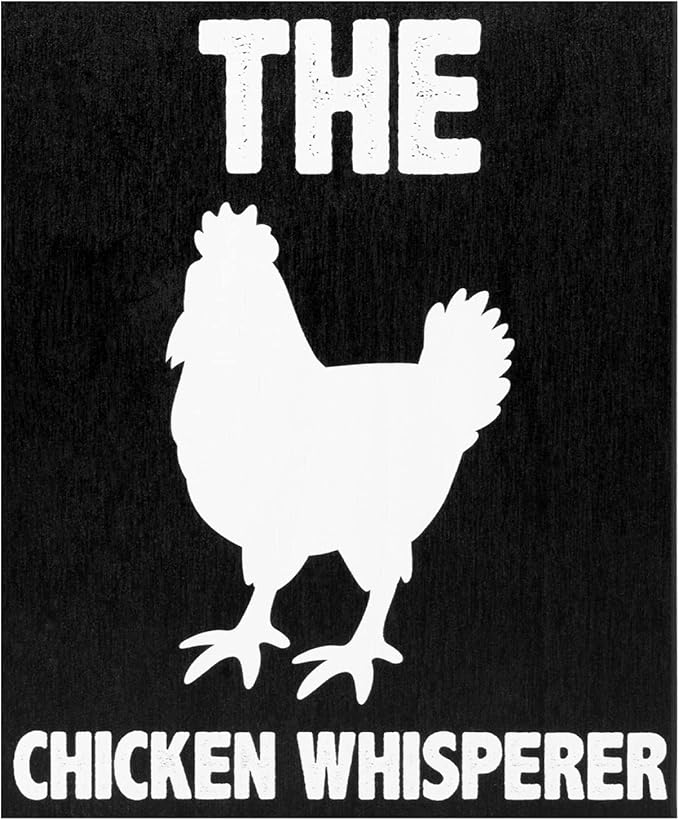 JennyGems The Chicken Whisperer Wooden Sign, Chicken Gifts and Decor, Farmhouse Wall Hanging, Made in USA