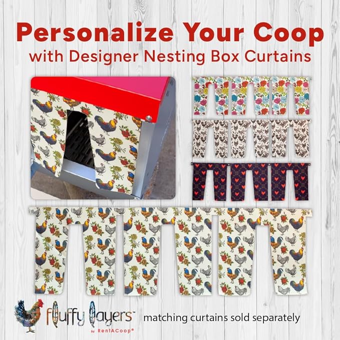 RentACoop Roll-Out Reversible Nesting Box Suite (3 Compartment) for Chickens, Ducks, Poultry