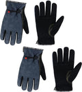 HLDD HANDLANDY 2 Pairs Leather Work Gloves for Men & Women, Reinforced Durable Palm for Welding, Farm, Gardening, Driving