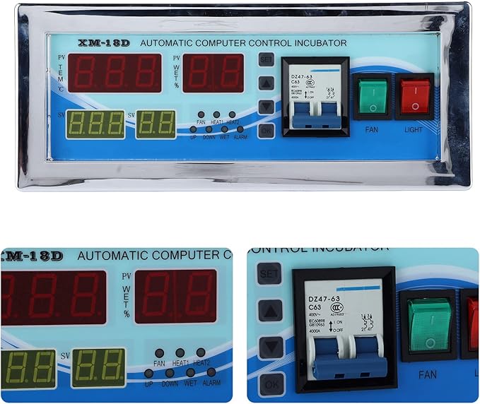 110V Egg Incubator Controller, XM-18D Digital Automatic Temperature Humidity Control Thermostat with Sensor Probe for Homebrew Incubator Greenhouse
