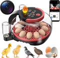 12 Egg Incubator with Camera, Humidity and Temperature Control, APP, Egg Candler, Automatic Egg Turner, 360° Clear View, Smart Incubators for Hatching Eggs, Chicken, Duck, Pigeon and Quail