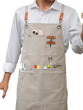 KITCHIEF Woodwork Aprons for Men,Tool Apron with loop and Pockets,Cross Back Heavy Duty Workshop Apron for Carpenter,Garden