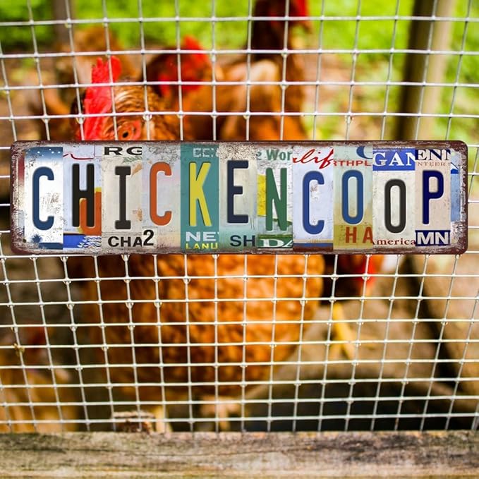 Chicken Coop Signs Chicken Sign Chicken Coop Accessories Vintage Funny Chicken Coop Metal Tin Signs Street Signs Home Wall Decor Farmhouse Kitchen Wall Decor 16 X 4 Inches