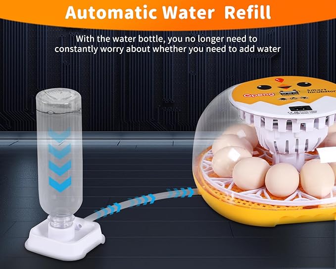 Gpeng Egg Incubator, 12 Eggs Incubator with Auto Egg-Turning, Auto Temperature Control, for Hatching Chicken Goose Pigeon Quail Duck