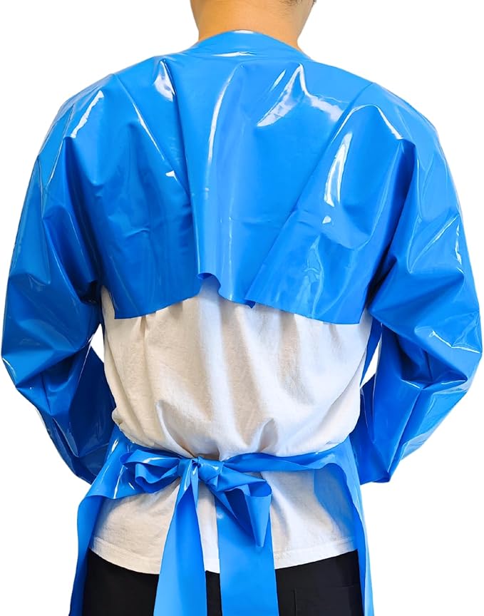 ELEBOX Waterproof Apron with Long Sleeves, Safety Apron Work Uniform for Men & Women, Chemical Resistance Anti-Tear Apron