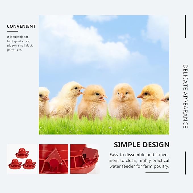 3pcs Automatic Poultry Waterer Chick Water Dispenser for Farm and Home Use Easy to Refill Clean for Chickens Quail and Small Birds