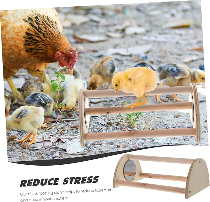 balacoo 2pcs Wooden Chick Perch Roosting Bar for Chickens Natural Wood Stand for Poultry Training and Comfort Chicken Coop