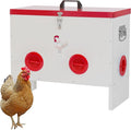 GarveeLife Automatic Chicken Feeder No Waste, 50 LB Poultry Feeder Box Metal Feeders for Chickens Rainproof Chicken Coop Feed Ports for Chickens, Ducks, Turkeys