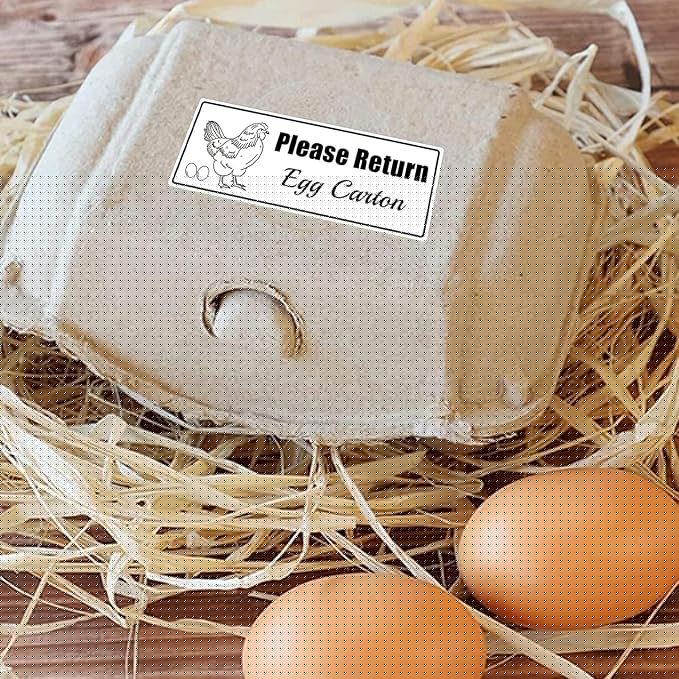 1 x 2.625 Inch 500 Pcs Please Return Egg Cartons Stickers Farm Fresh Eggs Carton Labels - Chicken Container Packaging Stickers for Egg Producers,Organic Farms,Farmers’ Markets